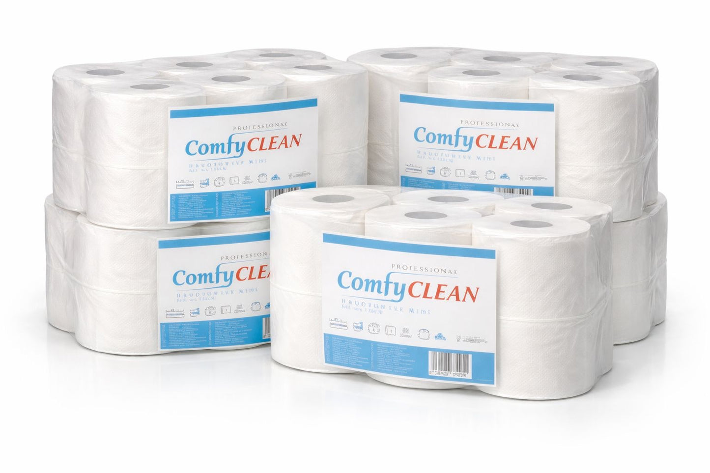 Handtuchpapier 2-lagig 6 Rollen – 20 cm Breite | Weiß | ComfyClean Professional