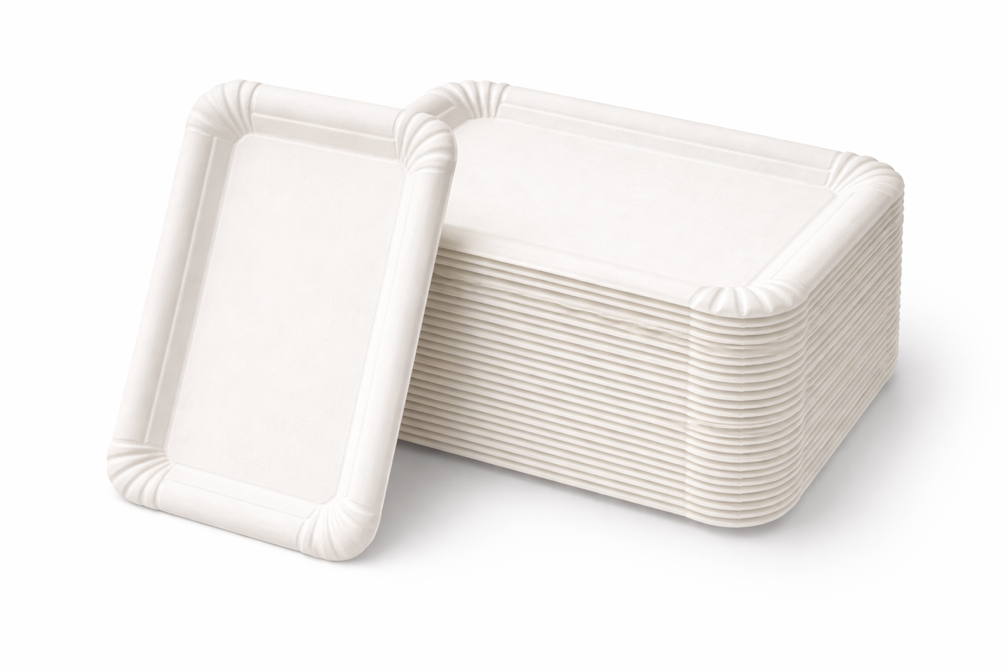 Pappteller rechteckig 26 × 18 cm | Einweg-Servierschale aus Pappe