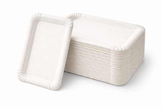 Pappteller rechteckig 26 × 18 cm | Einweg-Servierschale aus Pappe