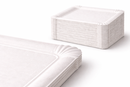 Pappteller rechteckig 20 × 16 cm | Einweg-Servierschale aus Pappe