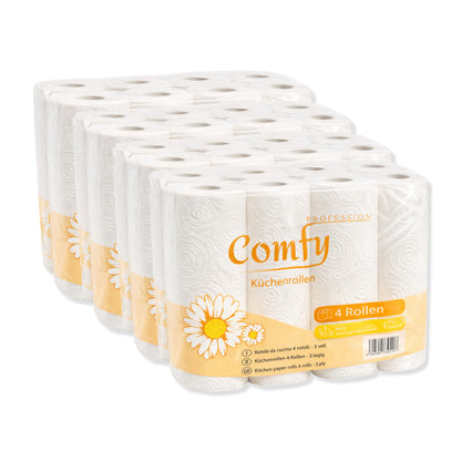 Comfy Küchenrollen 32 Rollen – 3-lagig | Saugstark & Reißfest (8×4)
