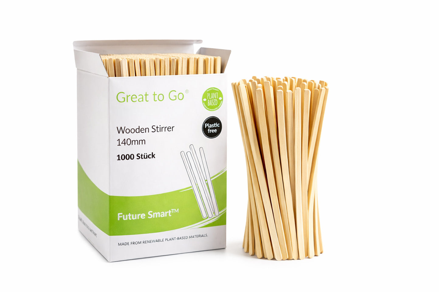 Holz Rührstäbchen 140 mm – 1000 Stück | Plastikfrei & nachhaltig