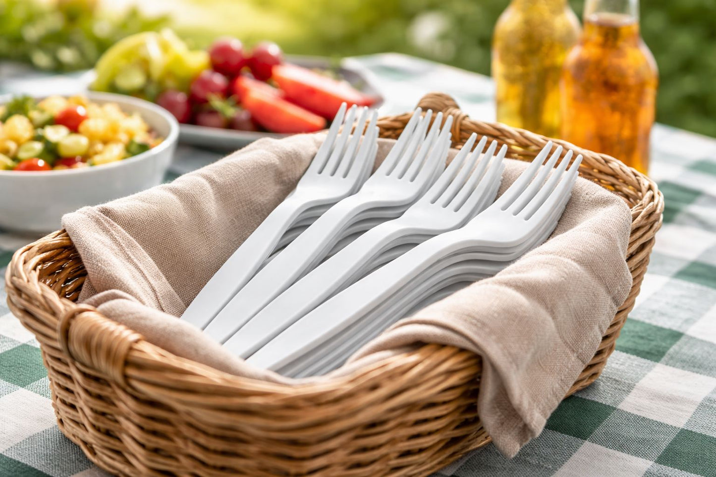 Plastikbesteck Weiß – Messer, Gabel, Löffel | Einweg-Set für Catering & Events