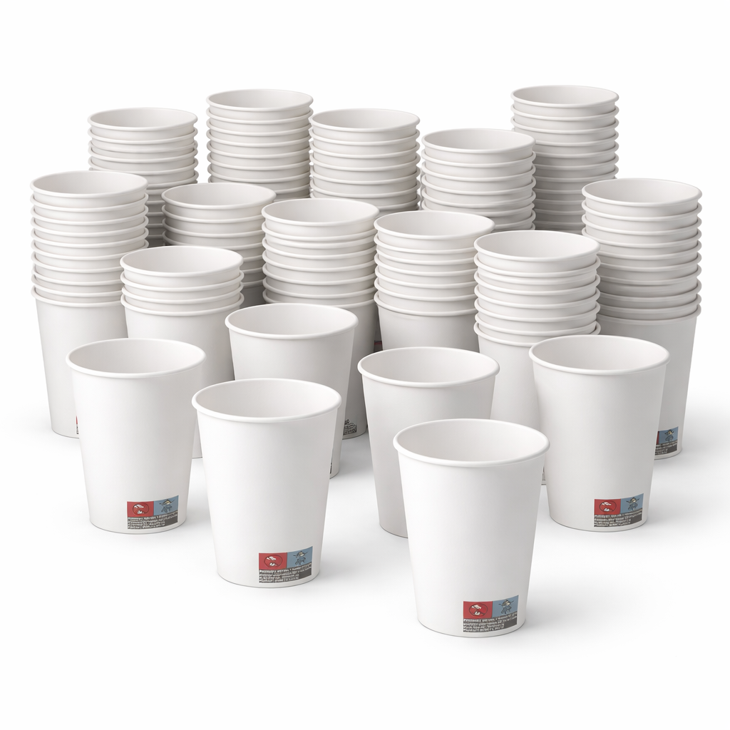 Kaffeebecher To Go 200 ml (8 oz) Weiß | Einweg-Pappbecher für Heißgetränke