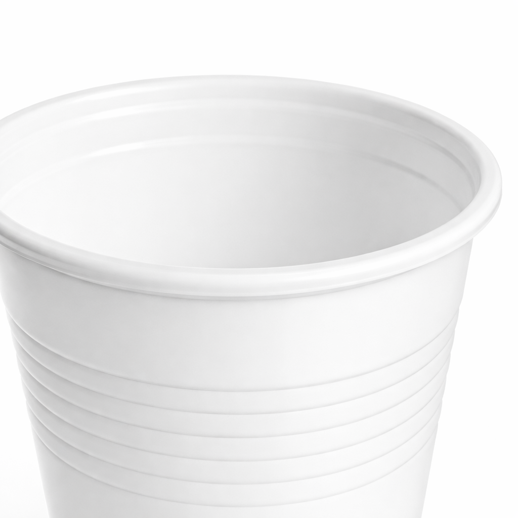 Trinkbecher 200ml weiß – Kunststoffbecher für Büro, Events & Alltag