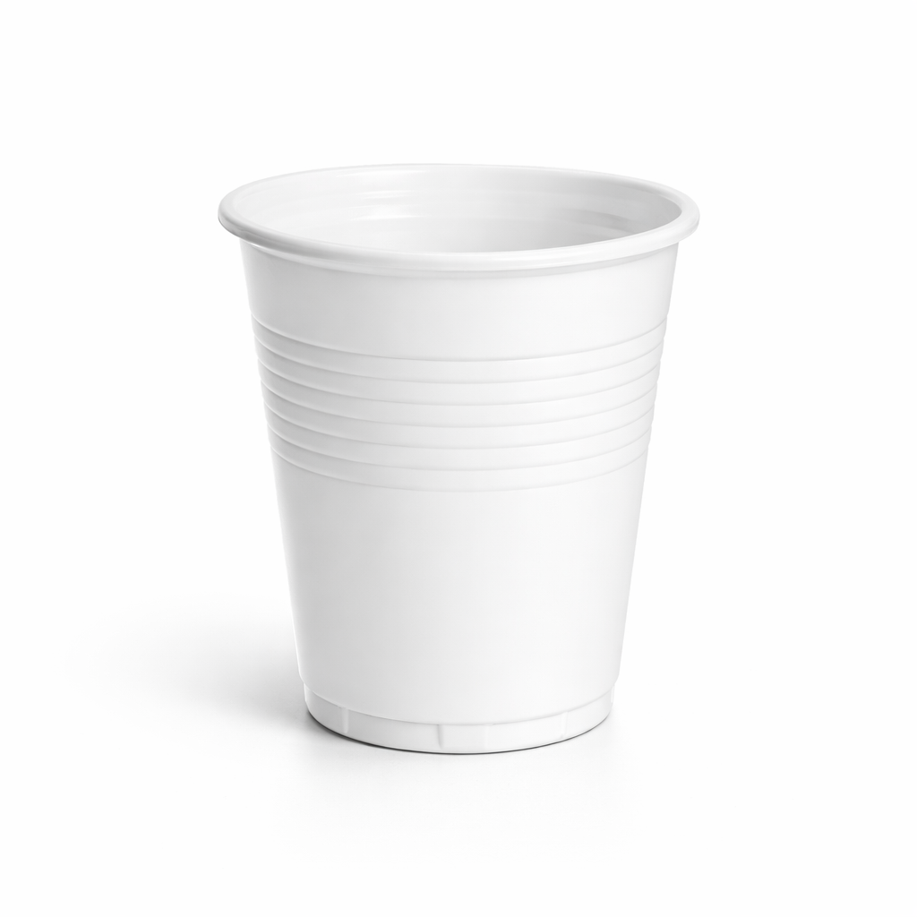 Trinkbecher 200ml weiß – Kunststoffbecher für Büro, Events & Alltag