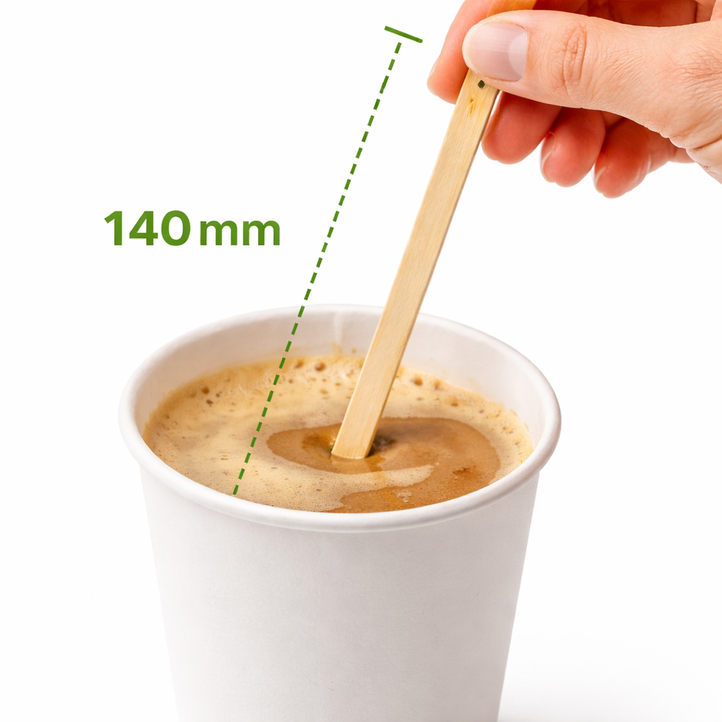 Holz Rührstäbchen 140 mm – 1000 Stück | Plastikfrei & nachhaltig