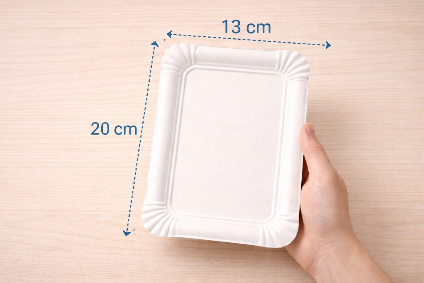 Pappteller rechteckig 20 × 13 cm | Einweg-Servierschale aus Pappe