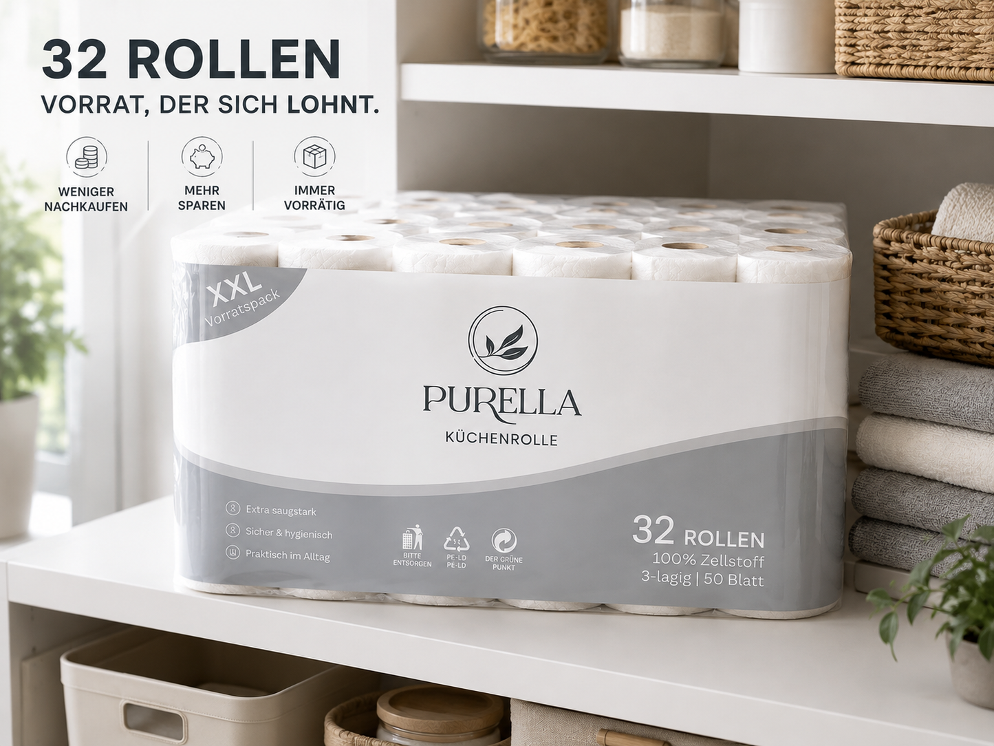 PURELLA®- Premium Küchenrolle – 3-lagig & extra saugstark