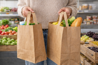 Papiertragetaschen Braun – Stabil & Wiederverwendbar | 22×10×28 cm