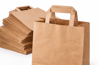 Papiertragetaschen Braun – Stabil & Wiederverwendbar | 22×10×28 cm