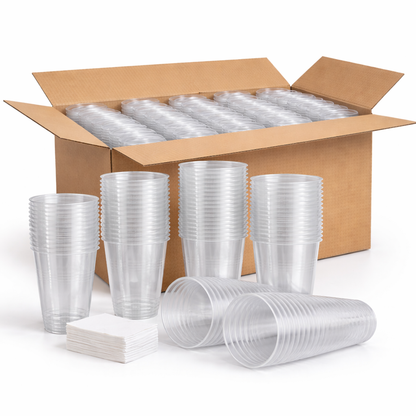 Trinkbecher Transparent 400 ml | Einwegbecher für Getränke