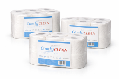 Handtuchpapier 2-lagig 6 Rollen – 20 cm Breite | Weiß | ComfyClean Professional