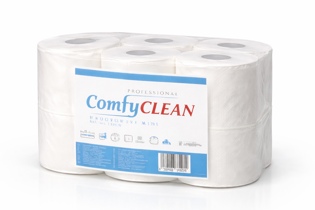 Handtuchpapier 2-lagig 6 Rollen – 20 cm Breite | Weiß | ComfyClean Professional