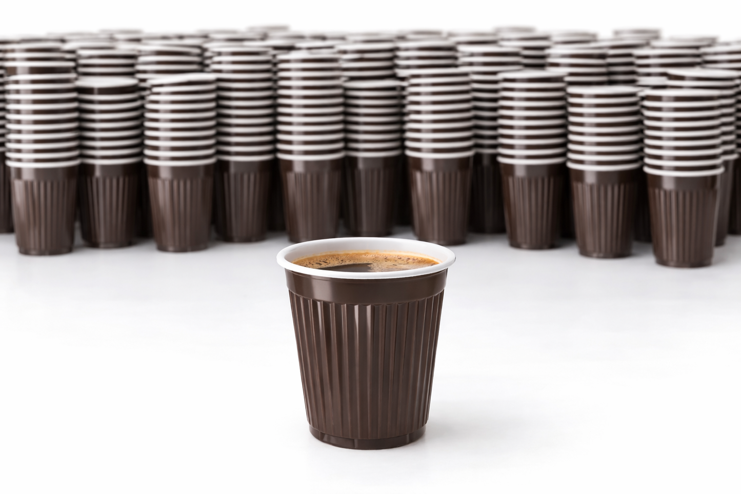 Automatenbecher 180 ml – Kunststoff-Kaffeebecher für Kaffeeautomaten | Braun-Weiß