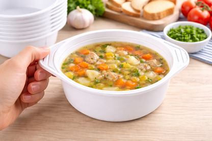 Suppenterrine 500ml mit Griffknebeln – ideal für Take-away & Gastronomie