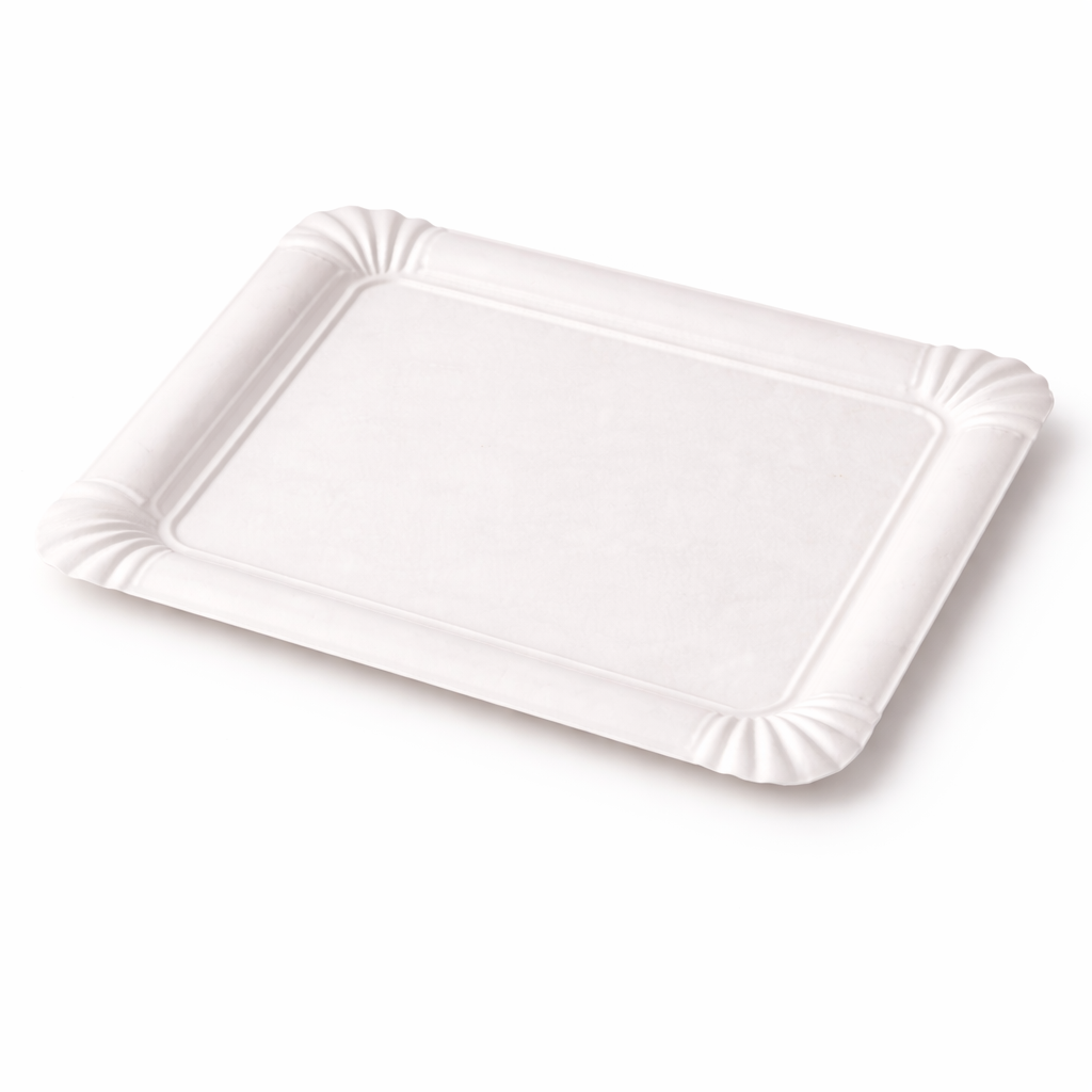 Pappteller rechteckig 26 × 18 cm | Einweg-Servierschale aus Pappe
