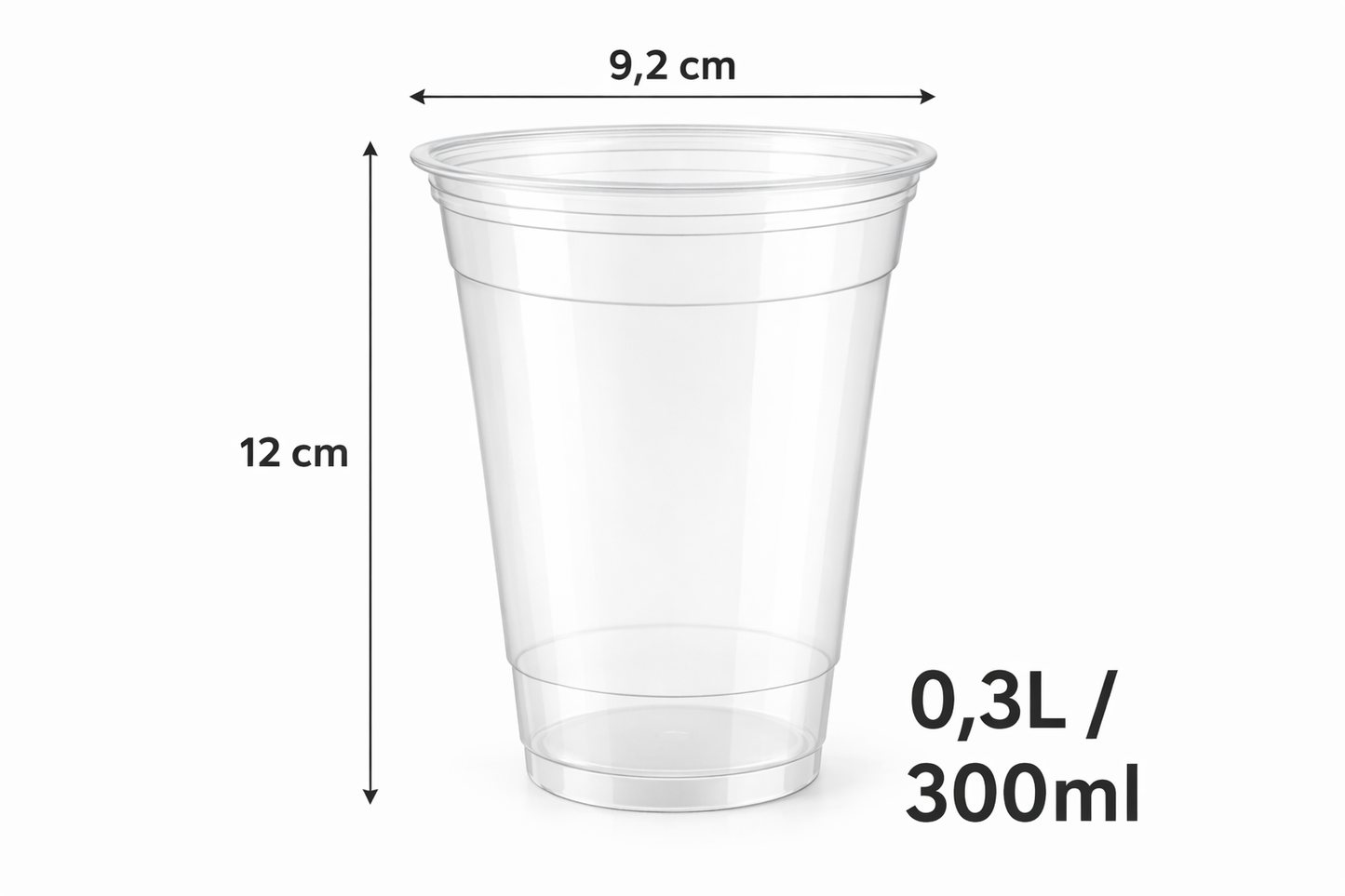 Smoothie Becher 300ml – Premium Kristallklar - Ideal für To-Go