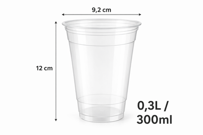 Smoothie Becher 300ml – Premium Kristallklar - Ideal für To-Go