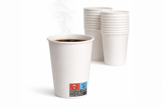 Kaffeebecher To Go 200 ml (8 oz) Weiß | Einweg-Pappbecher für Heißgetränke