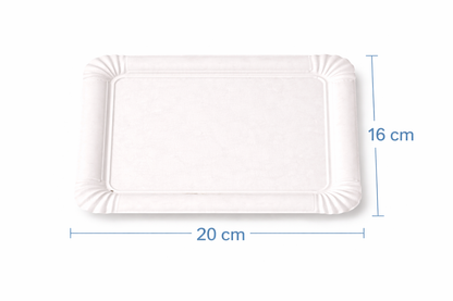 Pappteller rechteckig 26 × 18 cm | Einweg-Servierschale aus Pappe
