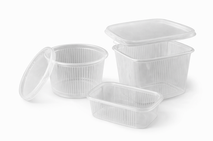 Feinkostbecher mit Deckel 250ml & 500ml Rund Eckig Transparent Vorratsbecher