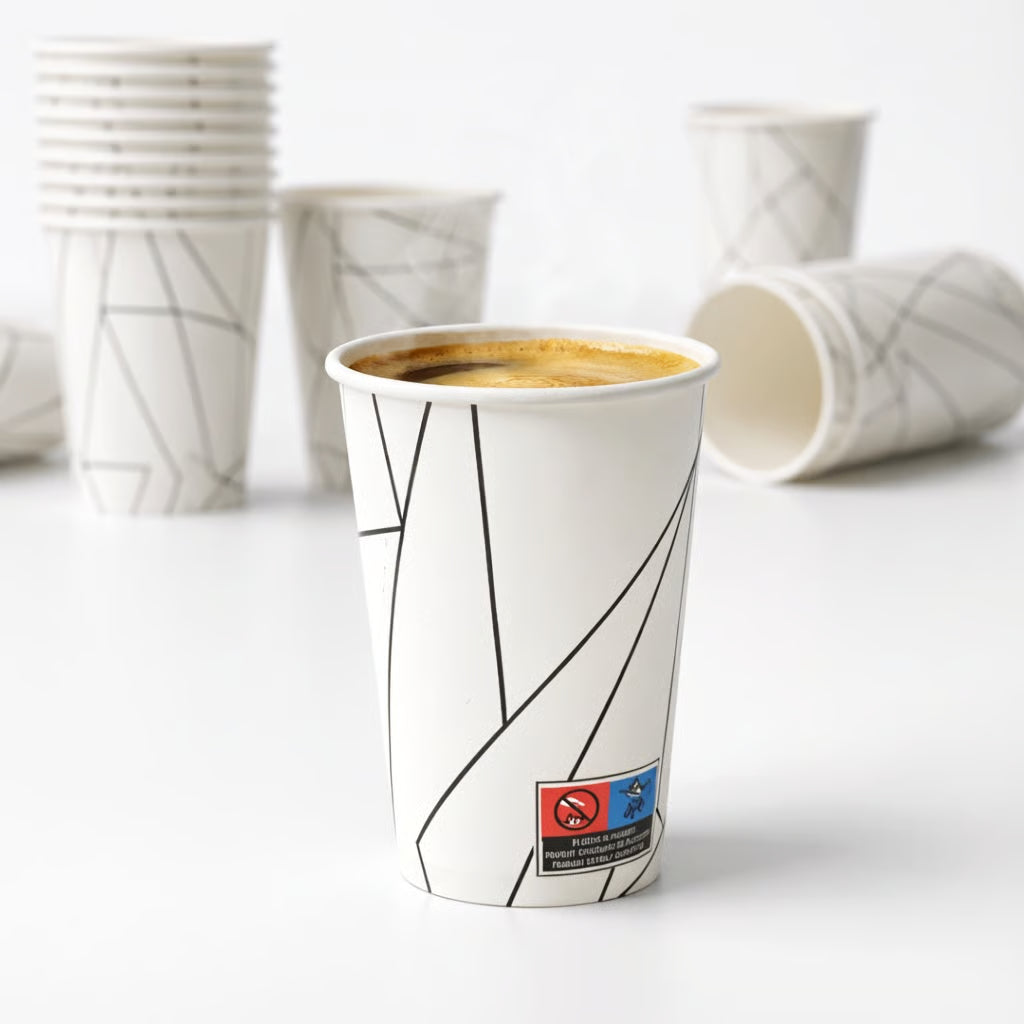 Kaffeebecher To Go 300ml (12 oz)– Einweg-Pappbecher | Line Art Design