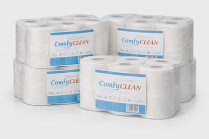 Handtuchpapier 2-lagig 6 Rollen – 20 cm Breite | Weiß | ComfyClean Professional