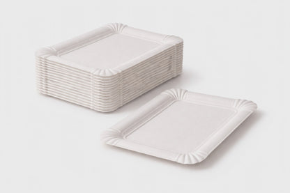 Pappteller rechteckig 20 × 13 cm | Einweg-Servierschale aus Pappe