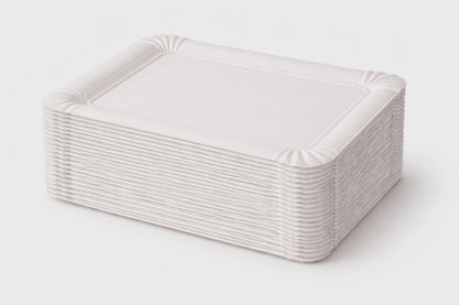 Pappteller rechteckig 20 × 16 cm | Einweg-Servierschale aus Pappe